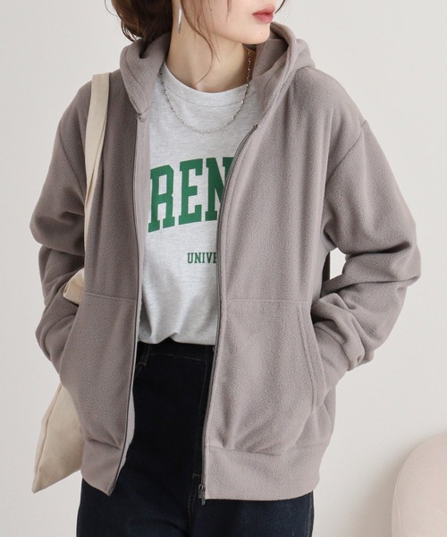 「FUNALIVE」 ジップアップパーカー L グレイッシュベージュ メンズ_画像3