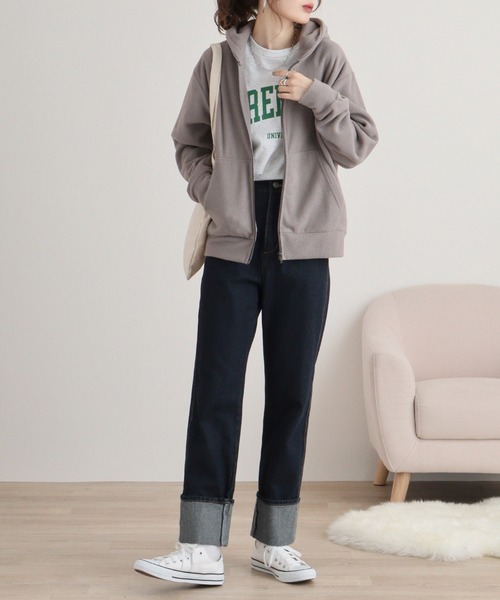 「FUNALIVE」 ジップアップパーカー L グレイッシュベージュ メンズ_画像5