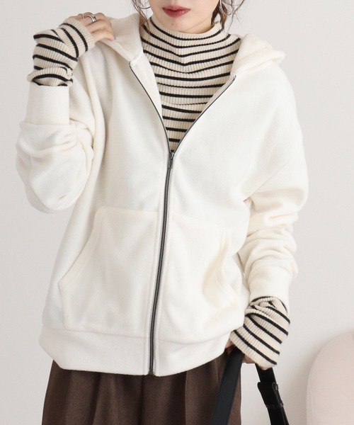 「FUNALIVE」 ジップアップパーカー L グレイッシュベージュ メンズ_画像9