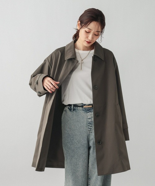 neutral worksブラック ステンカラーコート はっ水 ステンカラーコート 黒 JOURNAL WORKS スリム【AOKI公式通販】