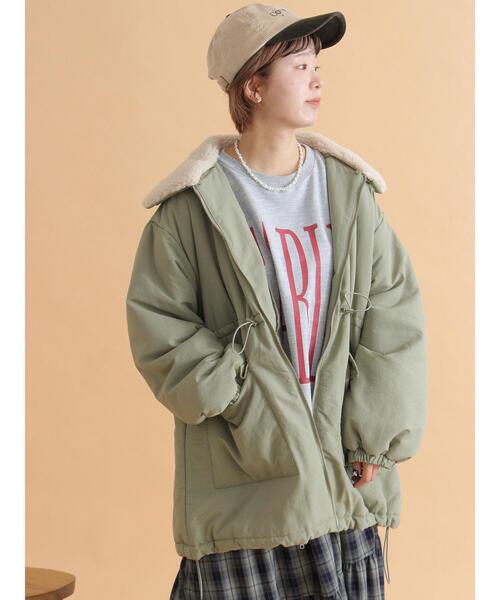 ehka sopo（エヘカソポ） ブルゾン アウター 襟ボア中綿ジャケット