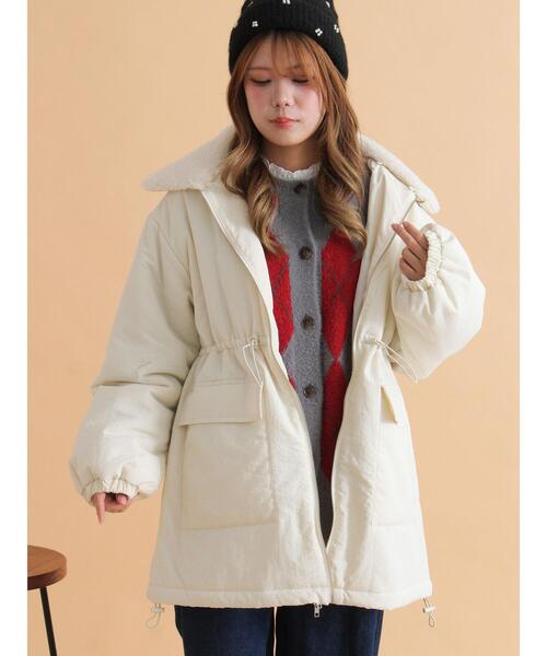 ehka sopo（エヘカソポ） ブルゾン アウター 襟ボア中綿ジャケット