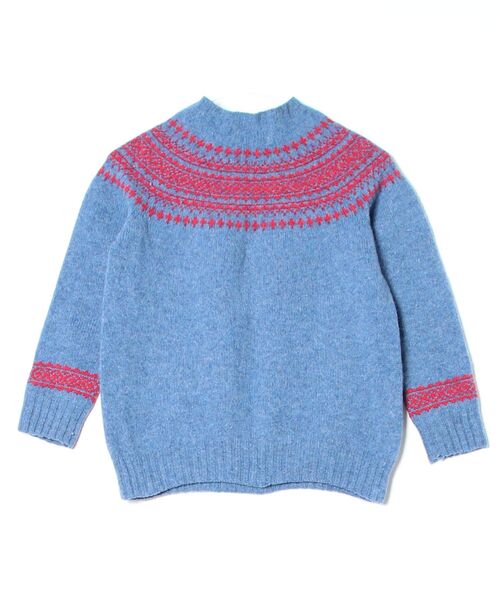 「Harley of Scotland」 長袖ニット 34 ブルー レディース_画像2