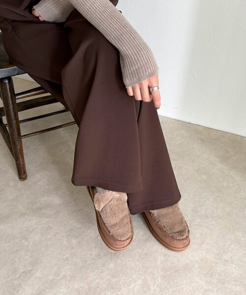 「MEI」 モカシンシューズ M グレー レディース_画像2