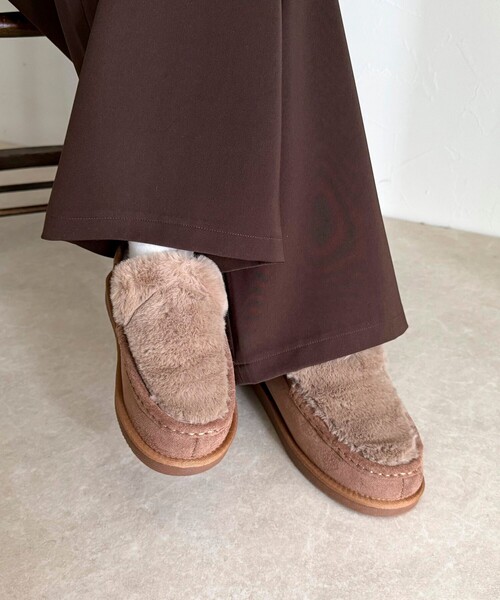 「MEI」 モカシンシューズ M グレー レディース_画像3