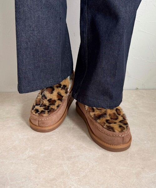 「MEI」 モカシンシューズ M グレー レディース_画像4