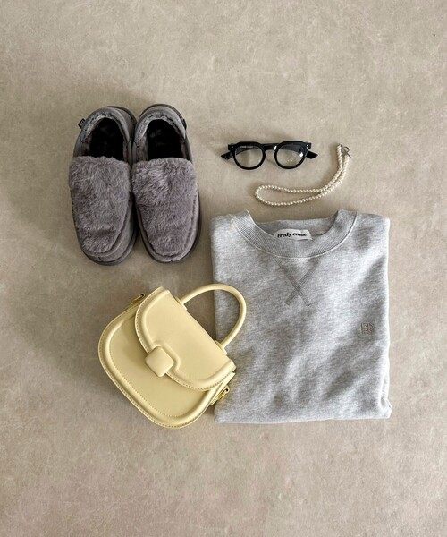 「MEI」 モカシンシューズ M グレー レディース_画像8