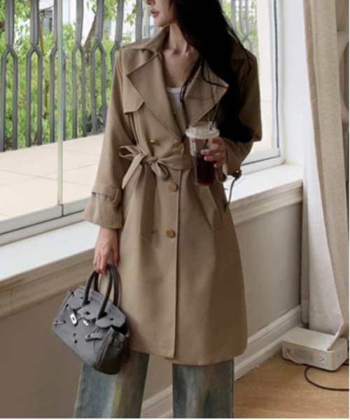 ＆soiree（アンドソワレ） トレンチコート コート ウエストリボン