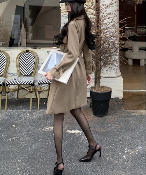 ＆soiree（アンドソワレ） トレンチコート コート ウエストリボン