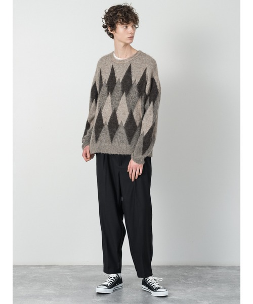 「SLICK」 長袖ニット 1 ベージュ メンズ_画像2