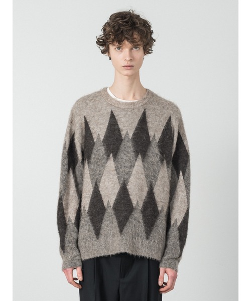 「SLICK」 長袖ニット 1 ベージュ メンズ_画像3