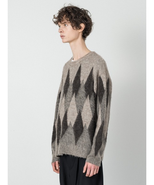 「SLICK」 長袖ニット 1 ベージュ メンズ_画像6