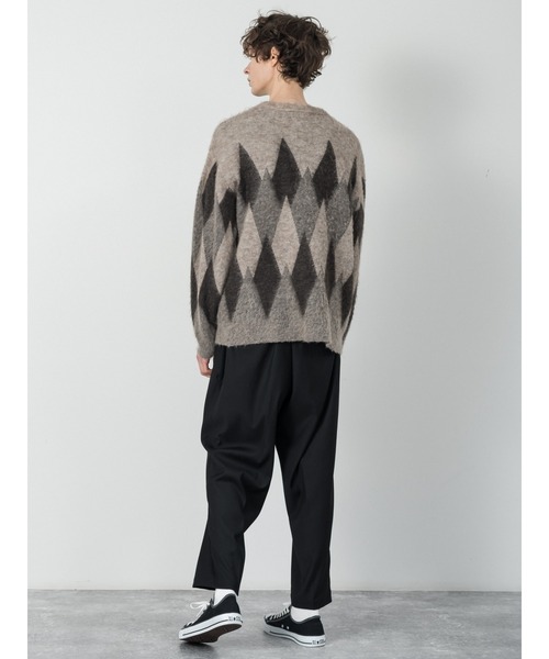 「SLICK」 長袖ニット 1 ベージュ メンズ_画像7