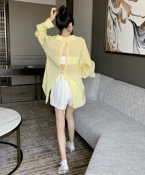 「CELENA BEATS」 長袖シャツ M ホワイト レディース_画像3