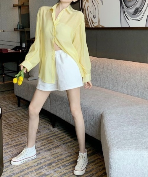 「CELENA BEATS」 長袖シャツ M ホワイト レディース_画像4