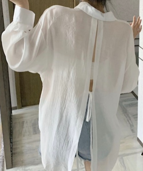 「CELENA BEATS」 長袖シャツ M ホワイト レディース_画像9