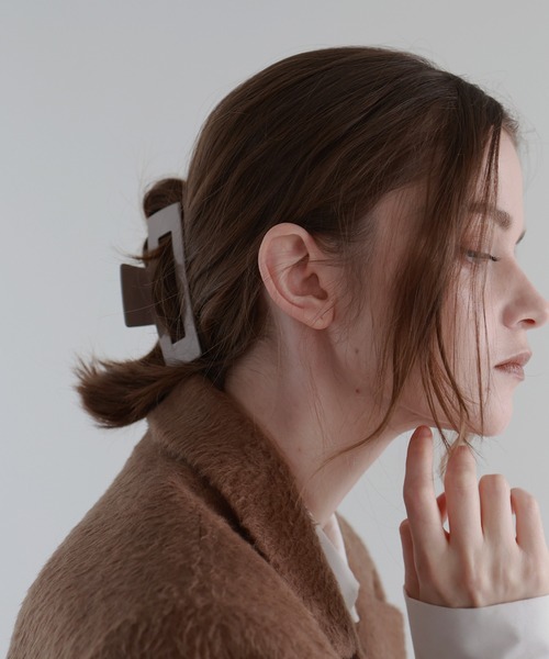 Mili affinity ヘアクリップ バイカラースクエアヘアクリップ