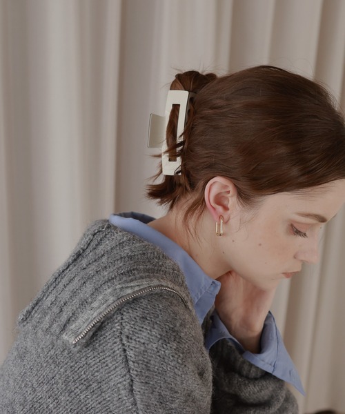 Mili affinity ヘアクリップ バイカラースクエアヘアクリップ