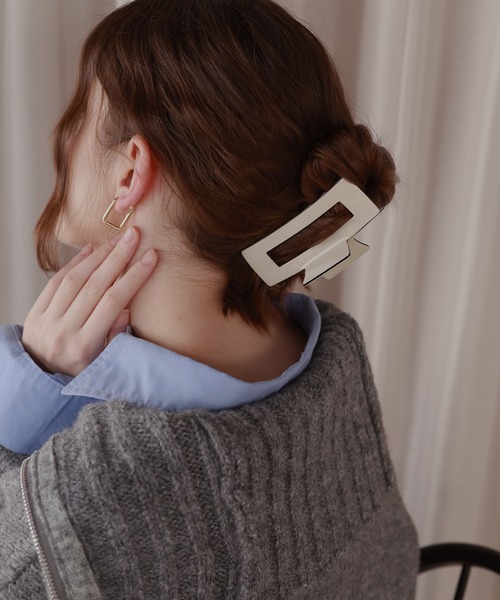 Mili affinity ヘアクリップ バイカラースクエアヘアクリップ