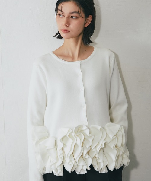 SMILE ORCHID（スマイルオーキッド） カーディガン 裾フリル