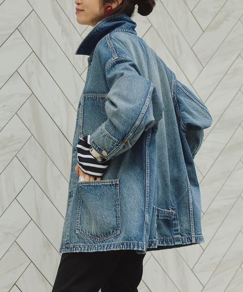 GOOVI デニムジャケット SeeSew デニムジャケット gジャン 「UNISEX」OVERSPEC DENIM JACKET