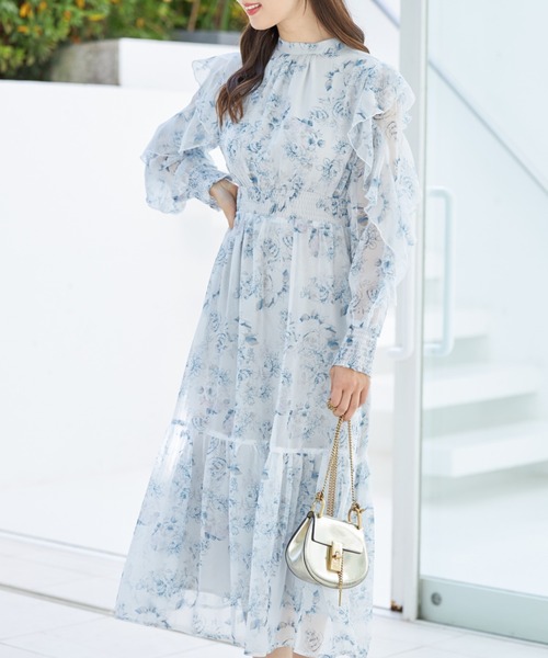 「tocco closet」 長袖ワンピース M ブルー レディース_画像3