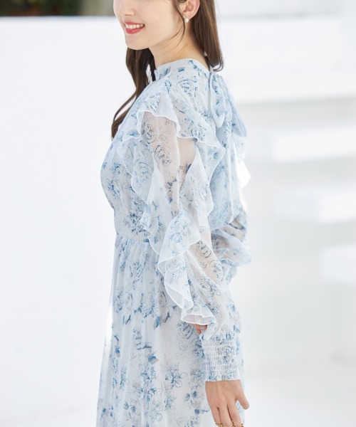 「tocco closet」 長袖ワンピース M ブルー レディース_画像6