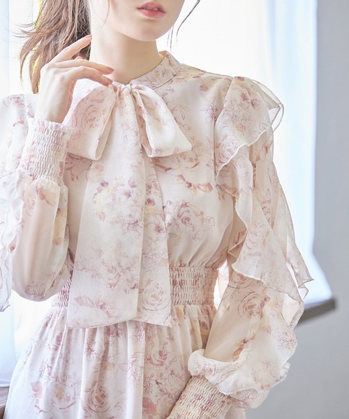 「tocco closet」 長袖ワンピース M ブルー レディース_画像9