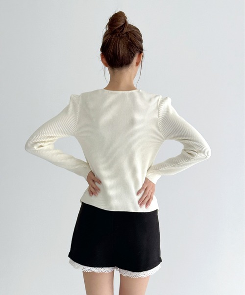 by muni:r ニット セーター リボン配色 リブニット/2026 SS COLLECTION