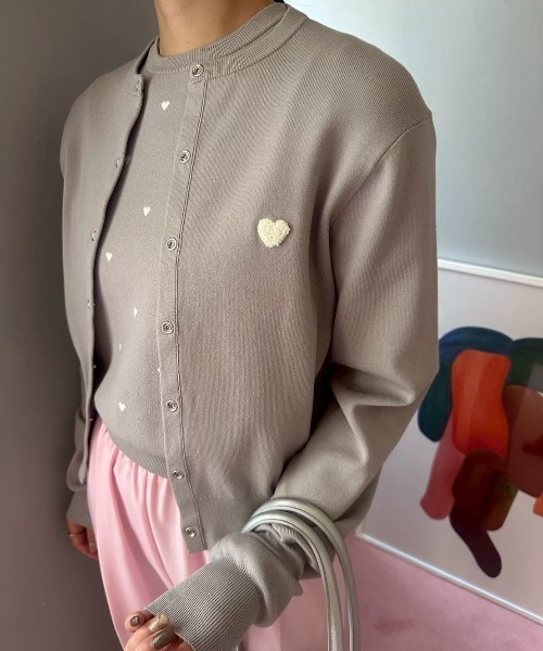 emmi カーディガン 「HEART」 eco ハートニットカーディガン