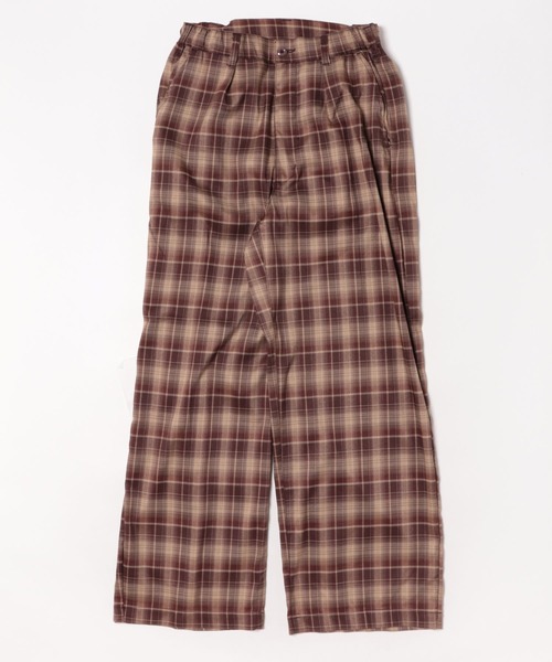 8 チノパン ストライプチェック1タックワイドパンツ メンズ