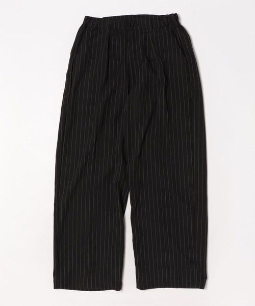 8 チノパン ストライプチェック1タックワイドパンツ メンズ