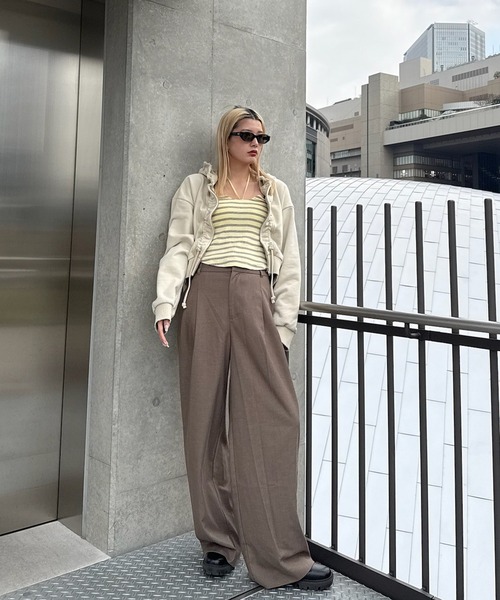 Ameri アメリ ルーズカットオフパーカー スウェット Ameri VINTAGE - Ameri アメリ ルーズカットオフパーカー スウェットの