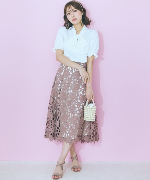 「marun」 半袖ブラウス 4L ラベンダー レディース_画像2