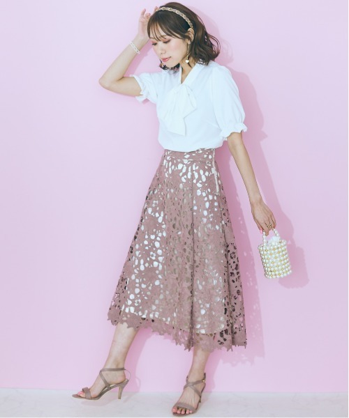 「marun」 半袖ブラウス 4L ラベンダー レディース_画像3