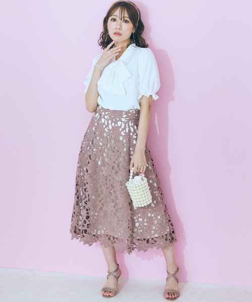 「marun」 半袖ブラウス 4L ラベンダー レディース_画像4