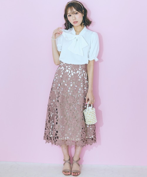 「marun」 半袖ブラウス 4L ラベンダー レディース_画像5