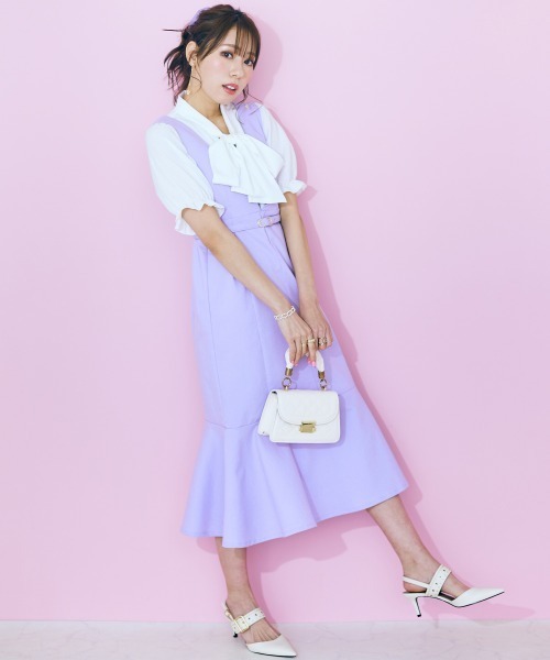「marun」 半袖ブラウス 4L ラベンダー レディース_画像8