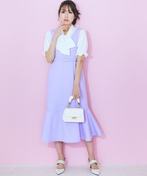 「marun」 半袖ブラウス 4L ラベンダー レディース_画像9