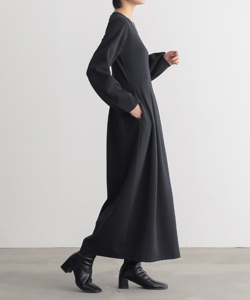 「for/c」 長袖ワンピース L ブラック レディース_画像2