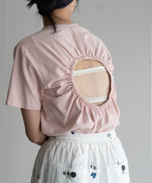 hwyl（ヒュイル） tシャツ 半袖 バックオープンTシャツ レディース