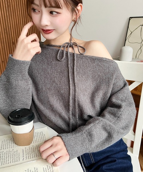「moment+」 長袖ニット L ブラック レディース_画像6