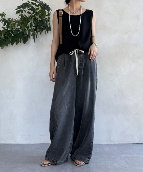 「DouDou」 デニムパンツ 36 ブルー レディース_画像2