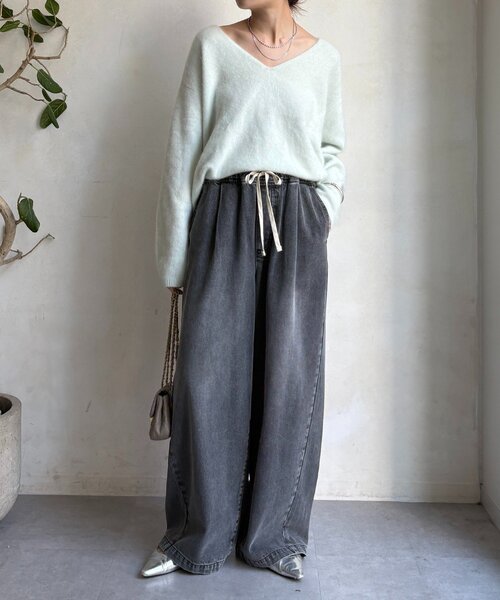 「DouDou」 デニムパンツ 36 ブルー レディース_画像9