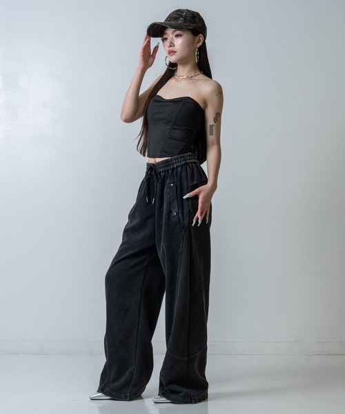 ANAP（アナップ） ワイドパンツ スウェットパンツ ジャージ スタッズ付