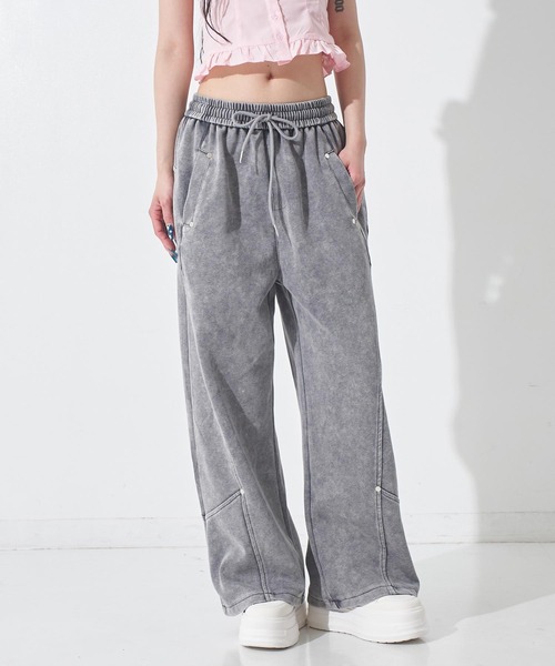 ANAP（アナップ） ワイドパンツ スウェットパンツ ジャージ スタッズ付