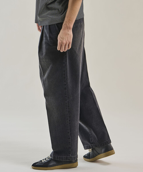 FARAH（ファーラー） ジーンズ | ツータック ワイドデニムパンツ MEN