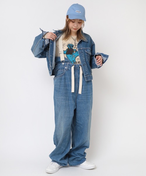 「RNA」 デニムパンツ MEDIUM ライトインディゴブルー レディース_画像3