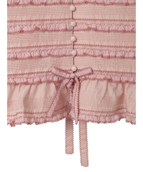 ピンクハウス　ローン　ノースリーブブラウス　生成り PINK HOUSE（ピンクハウス）の「ローンフリルノースリーブブラウス