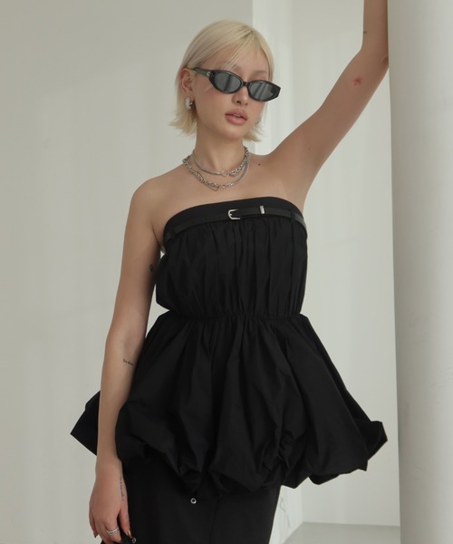 ぱ*も様 JOSE MOON リボン付きブラウス JOSE MOON（ジョゼムーン） ブラウス シャツ FOLD TAFFETA BLOUSE